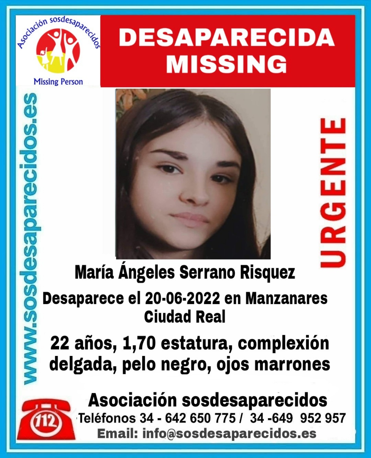 Joven desaparecida en Castilla-La Mancha / Imagen: Asociación Alerta SOS Desaparecidos