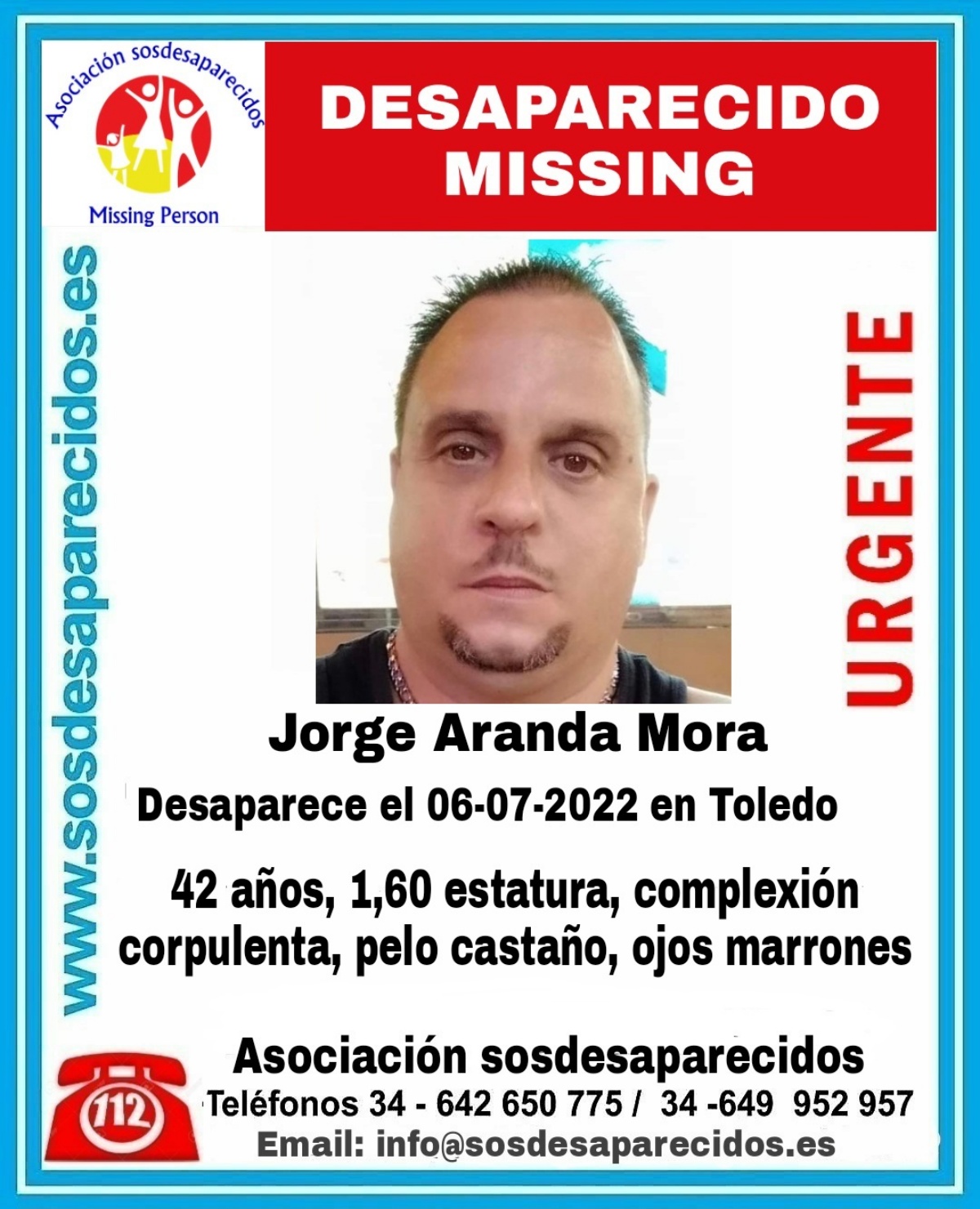 Desaparecido en Castilla-La Mancha / Imagen: Asociación SOS Desaparecidos