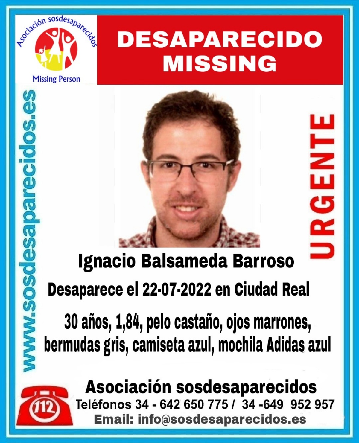 Desaparecido en Castilla-La Mancha / Imagen Asociación Alerta SOS Desaparecidos