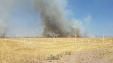 Incendio agrícola en La Roda