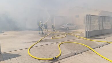Aparatoso incendio en un taller de la provincia de Albacete