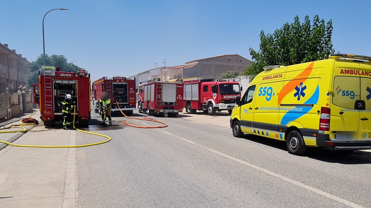Aparatoso incendio en un taller de la provincia de Albacete