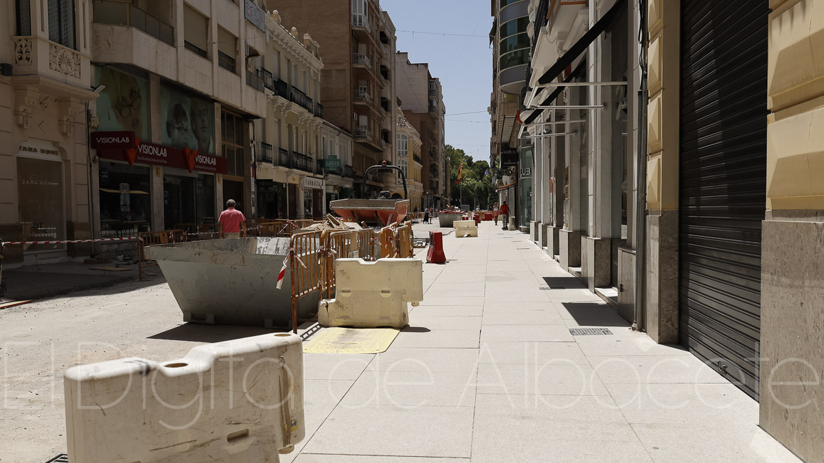 Obras de peatonalización del centro de Albacete / Foto: Ángel Chacón