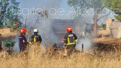 Incendio originado este martes en un núcleo de chabolas de Albacete