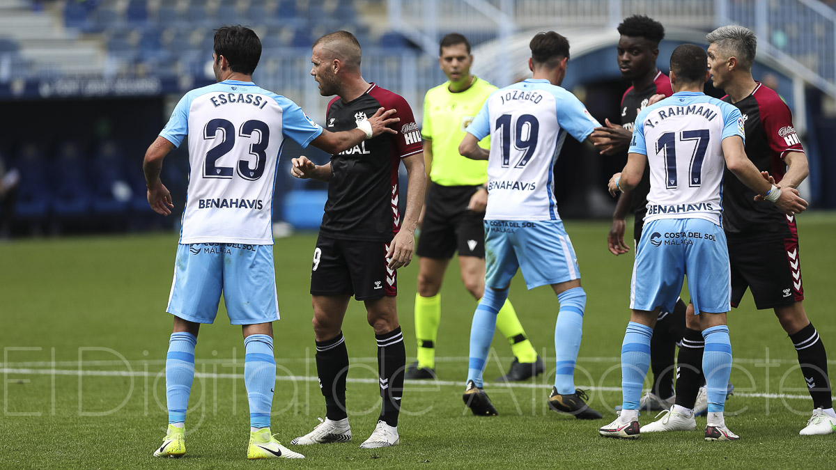 Un lance del último partido que el Albacete jugó en Málaga