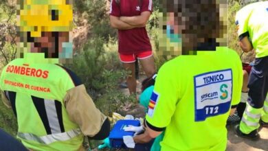 Herido en las Chorreras del Cabriel - Foto de archivo