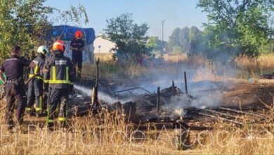 Incendio en un asentamiento de chabolas de Albacete