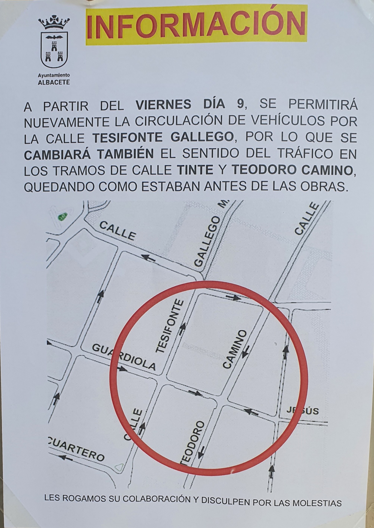 Apertura al tráfico de esta calle de Albacete