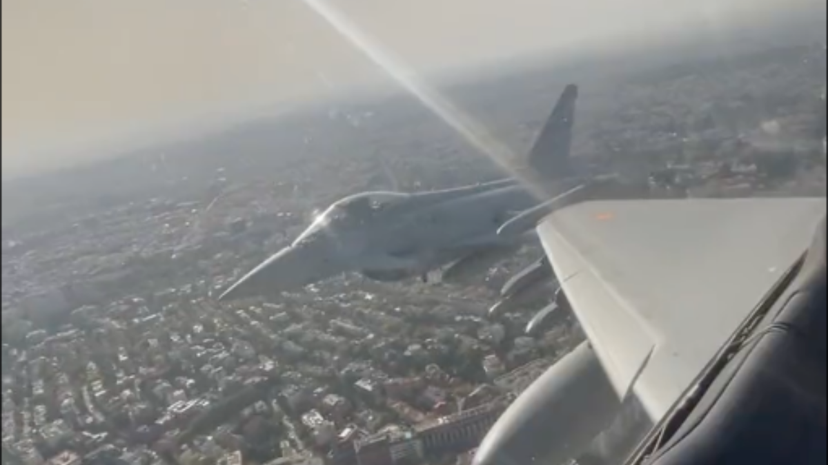 Eurofighters en uno de los ensayos del desfile de las Fuerzas Armadas / Foto: @juanbengo