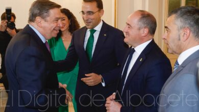 Planas, Palacios, Sáez y Espinosa en el Desayuno de Globalcaja en Albacete