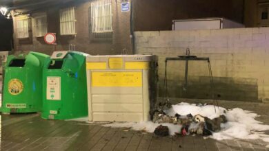 Contenedor calcinado en Albacete - Foto: Policía Local