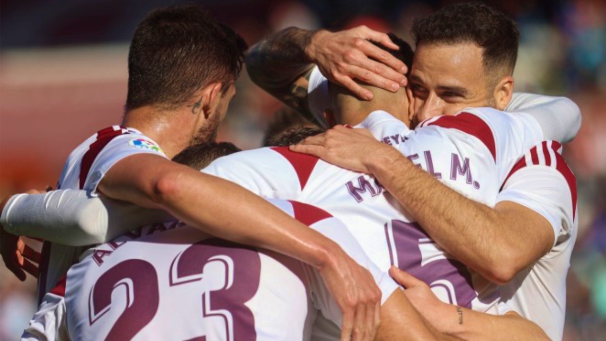 El Albacete celebra un gol