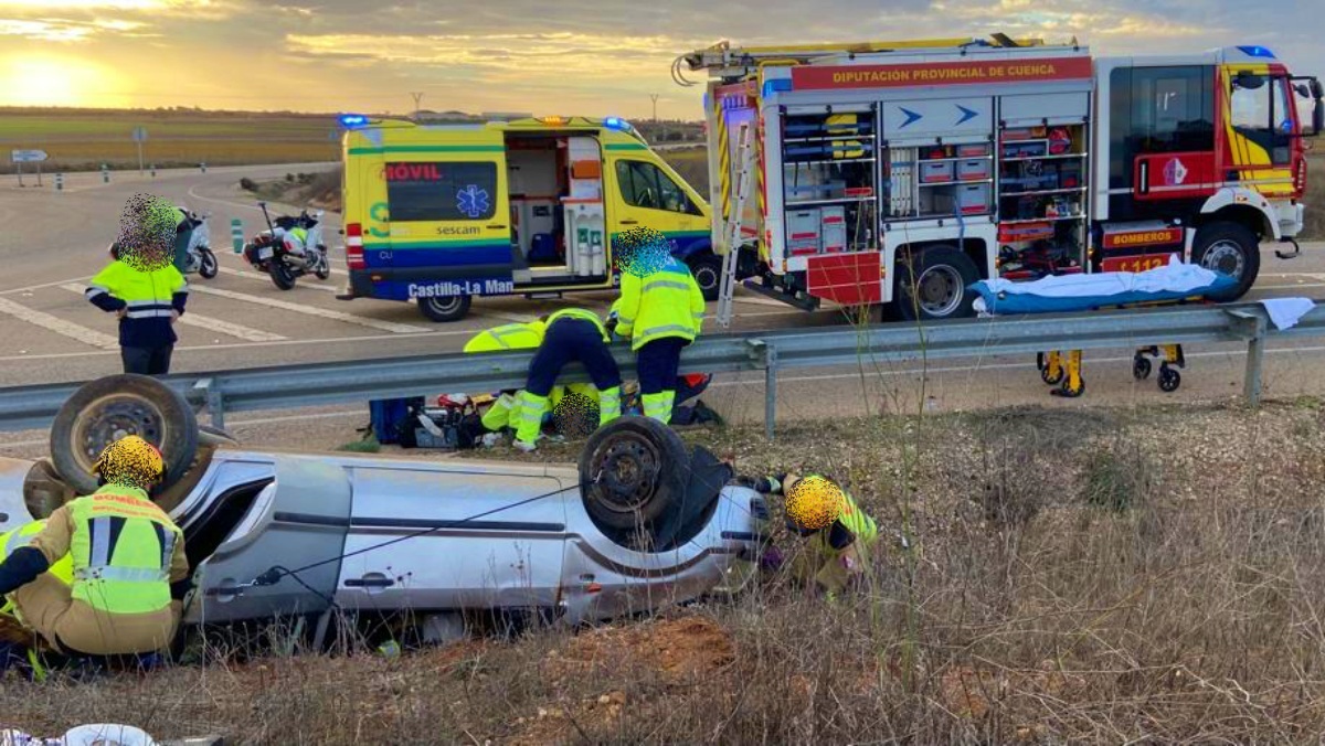 Heridos dos ancianos y trasladados al Hospital de Albacete / Foto: Bomberos de Cuenca