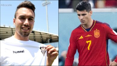 Adriá Carmona y Álvaro Morata // Fotos: El Digital de Albacete y Pablo García - RFEF - Europa Press