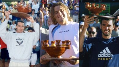 David Ferrer, Alex Corretja y Sergi Bruguera / Fotos: Julián García