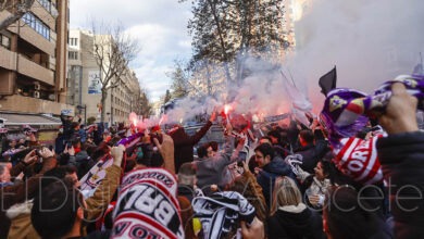 Recibimiento de la afición al Albacete Balompié