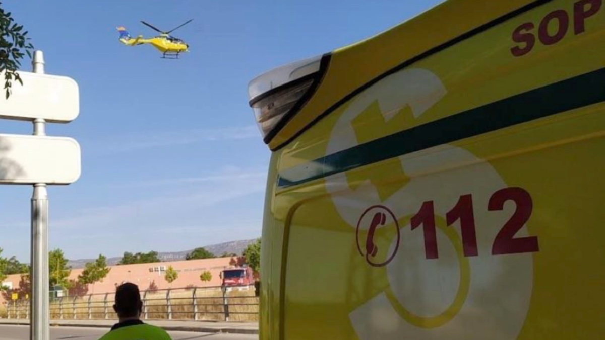 Evacuado en helicóptero - Foto: Almansa Emergencias