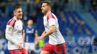 Álvaro Rodríguez y Lander Olaetxea en el Oviedo - Albacete