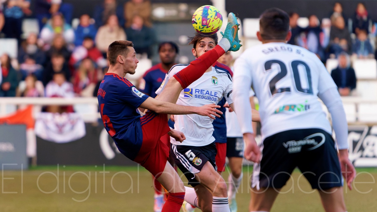 Un lance del Burgos - Albacete en El Plantío
