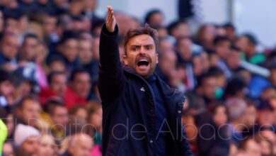 Rubén Albés, entrenador del Albacete, en El Plantío de Burgos