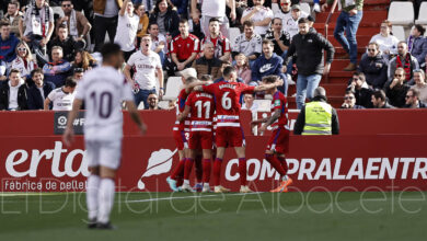 El Granada celebra uno de sus goles en Albacete / Foto: Ángel Chacón