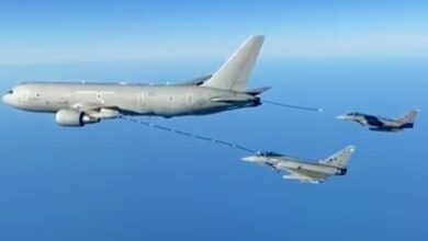 Repostaje en vuelo - Foto: Ejército del Aire - Eurofighter de la Base Aérea de Albacete