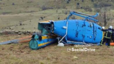 Helicóptero siniestrado - Foto: SOCIALDRIVE