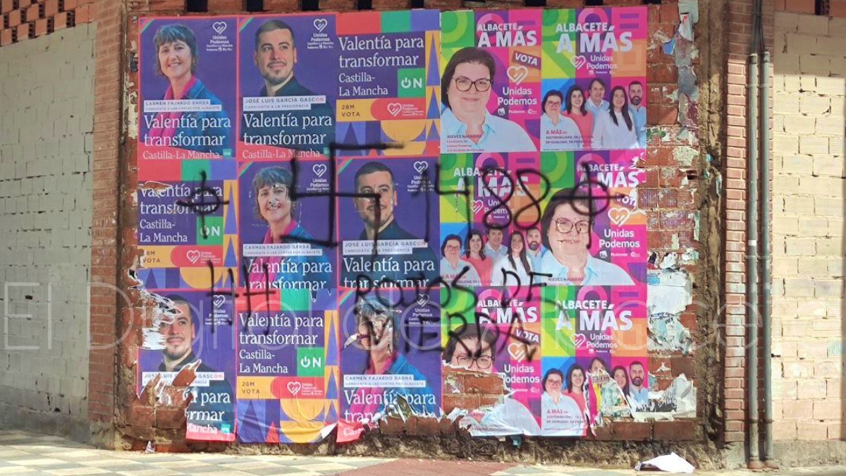 Vandalizan carteles electorales de Unidas Podemos en Albacete