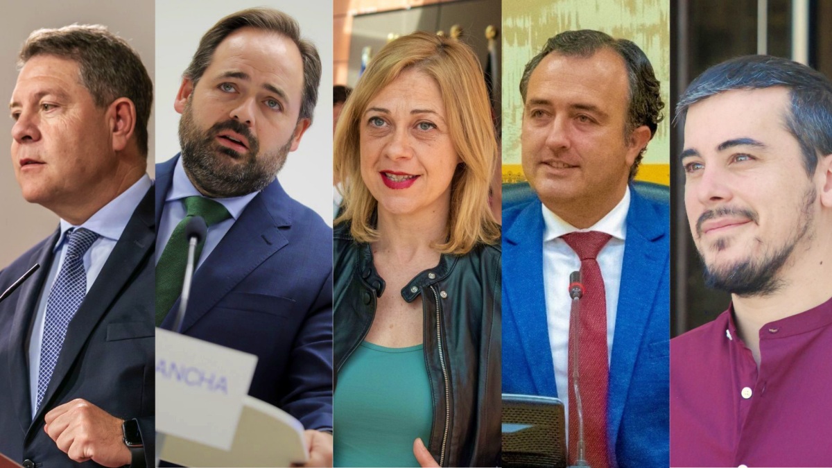 Los 5 candidatos a presidir Castilla-La Mancha // Foto remitida a los medios por CMM