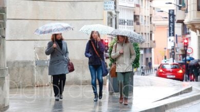 Día lluvioso en Albacete